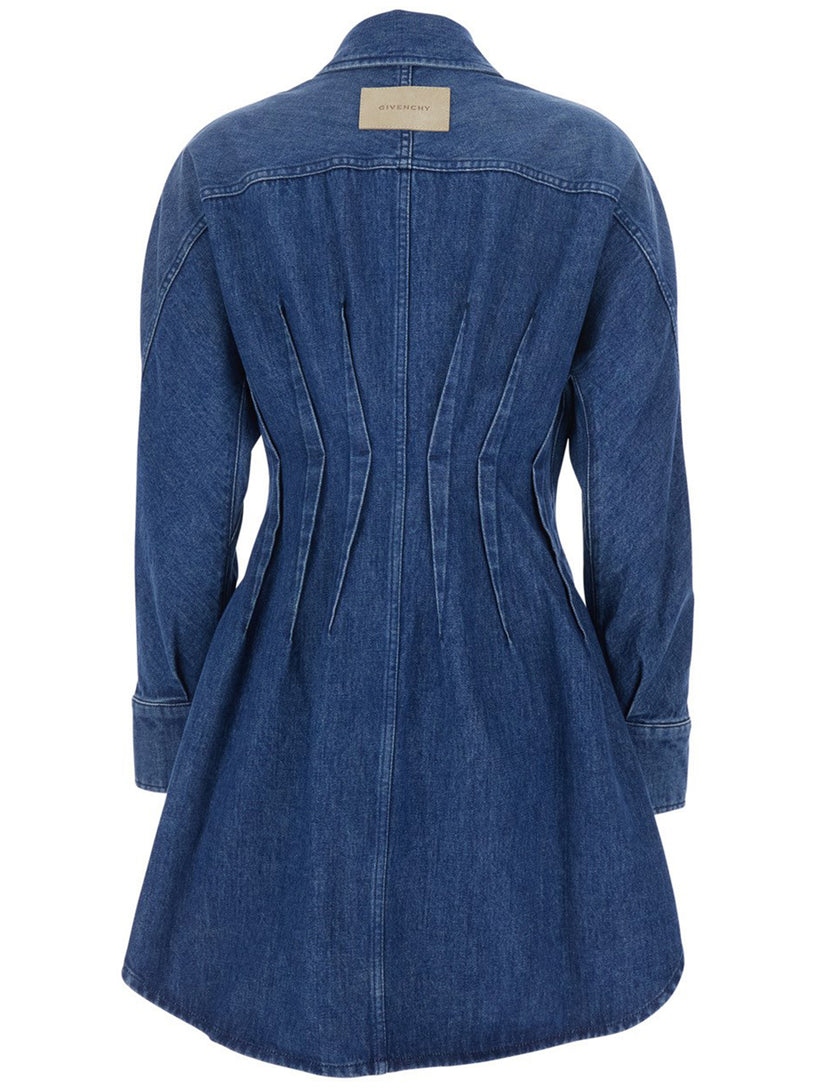 Cocoon dress in medium blue denim