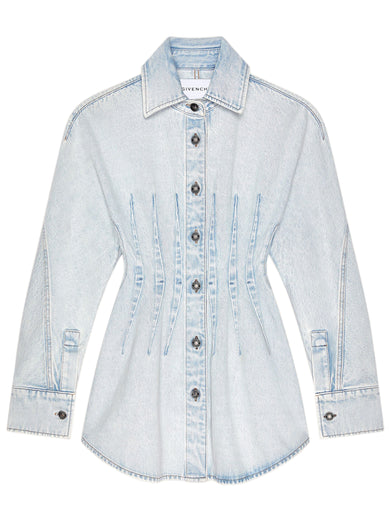 Abito cocoon in denim azzurro chiaro