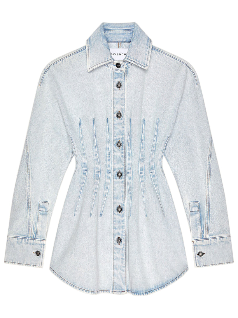 Abito cocoon in denim azzurro chiaro