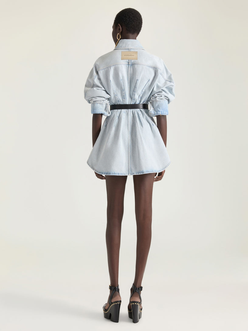 Abito cocoon in denim azzurro chiaro