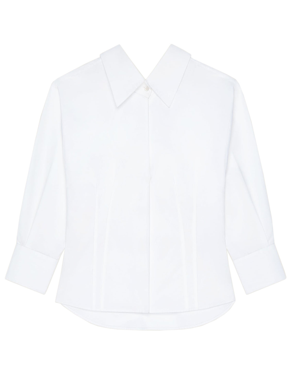 Camicia in popeline con spacchi laterali