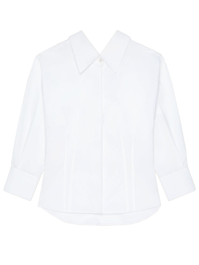 Camicia in popeline con spacchi laterali