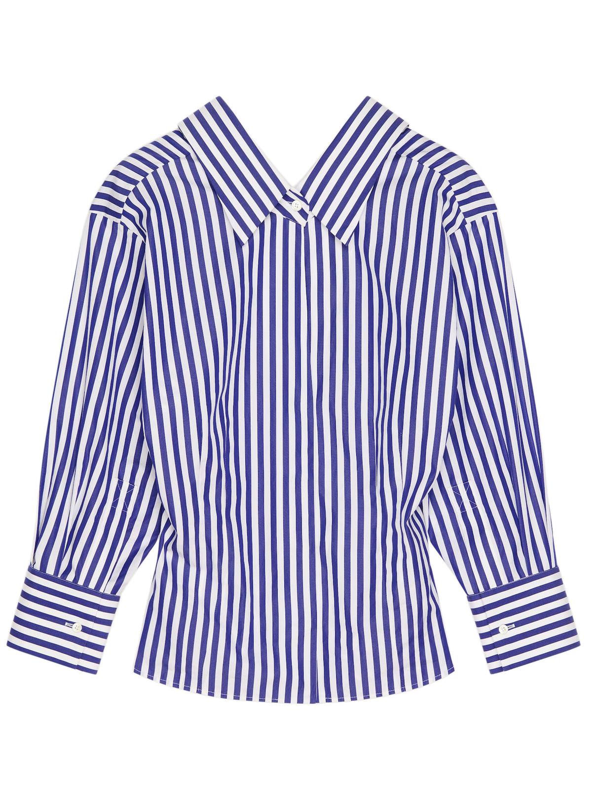 Camicia a righe in popeline con spacchi