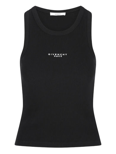 Slim fit tank top in cotton with GIVENCHY Paris print