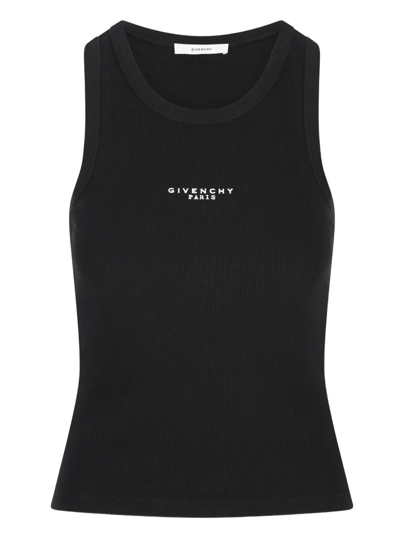Slim fit tank top in cotton with GIVENCHY Paris print