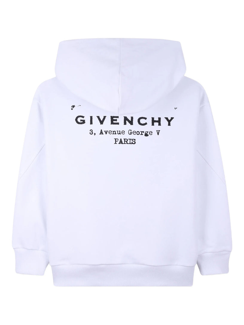 Zipped hoodie in fleece with GIVENCHY Stamp print