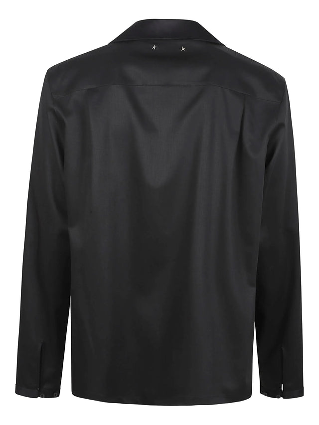 Shirt with black satin details