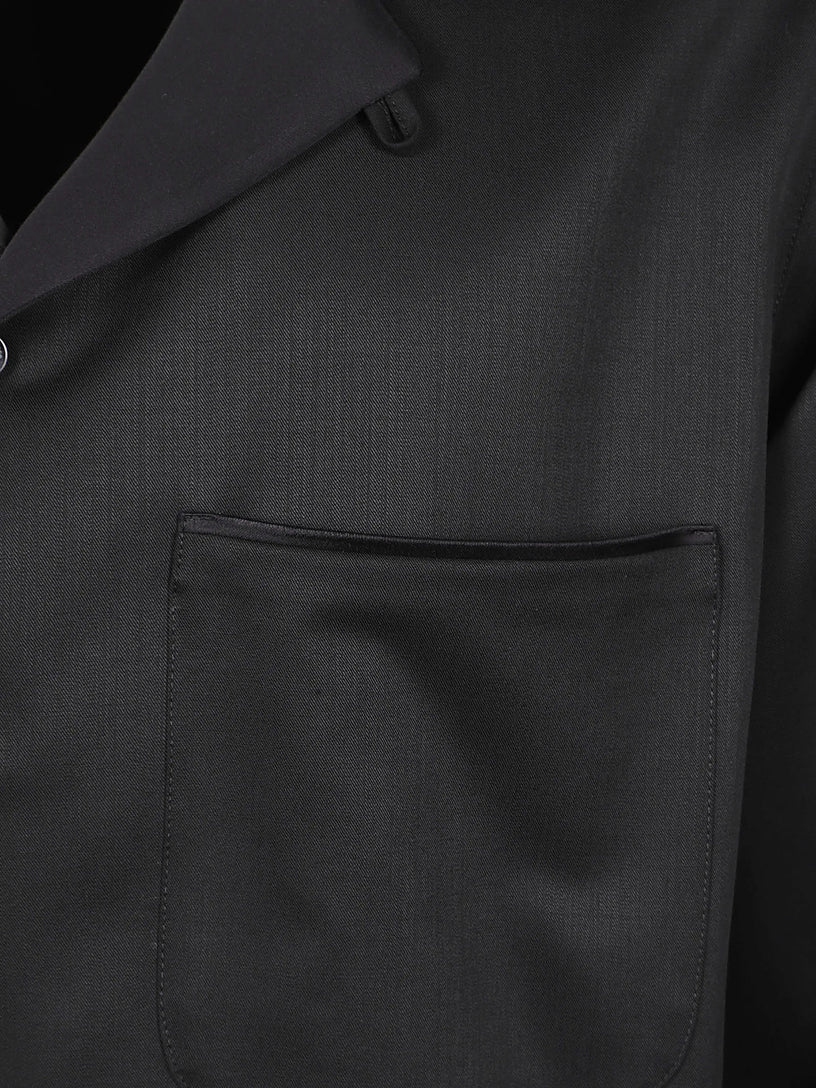 Shirt with black satin details