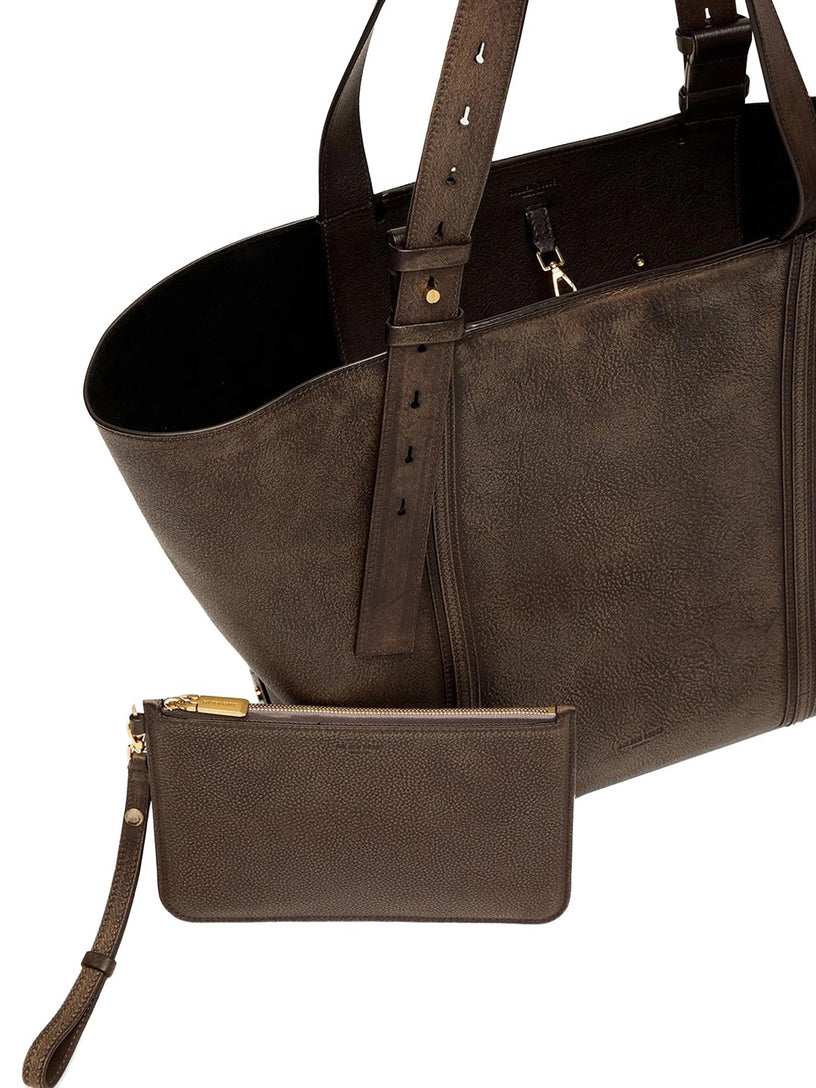 24/7 East West Bag in distressed leather