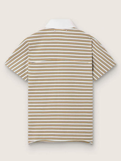 Striped jersey polo shirt