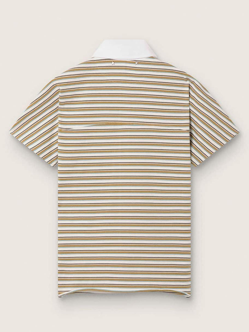 Striped jersey polo shirt