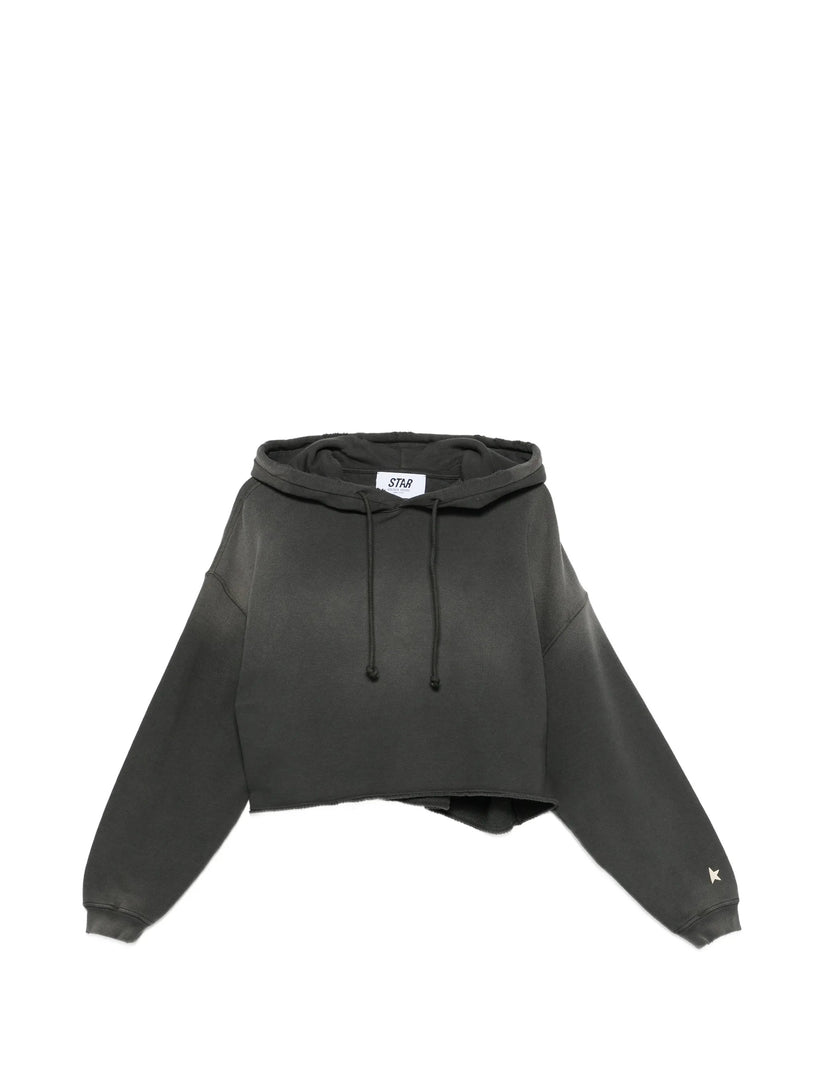 Cropped hooded sweatshirt