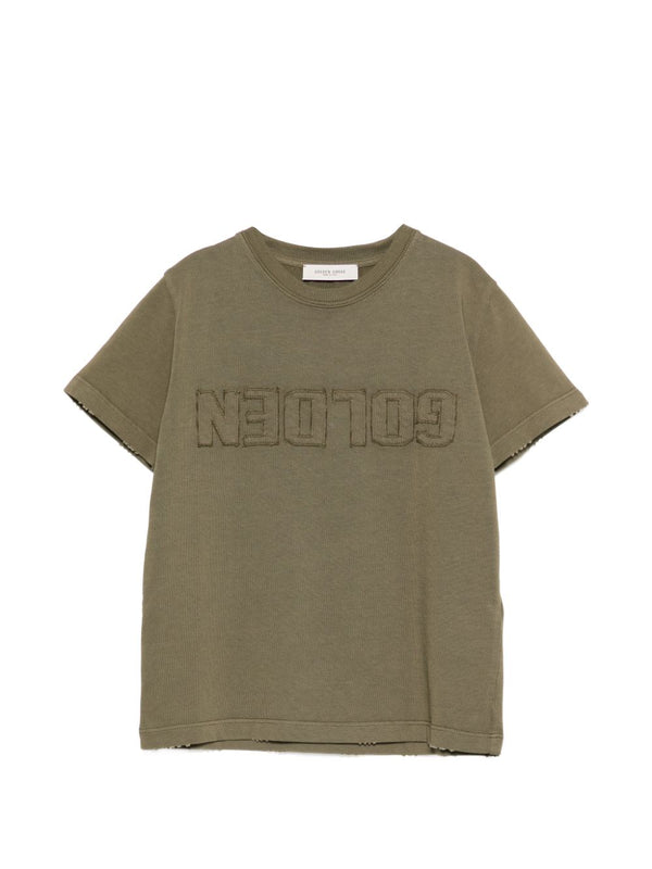 T-shirt con logo in rilievo