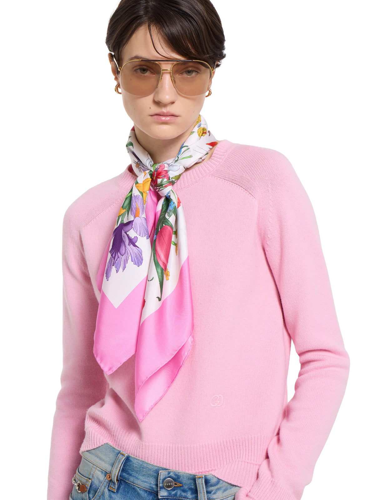 Printed silk twill carré