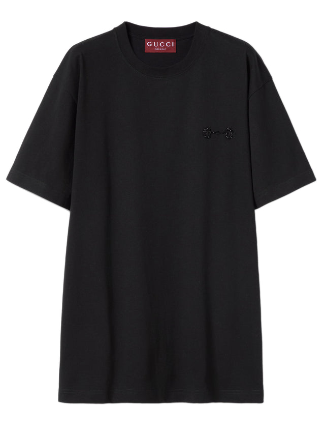 Cotton jersey T-shirt with embroidery