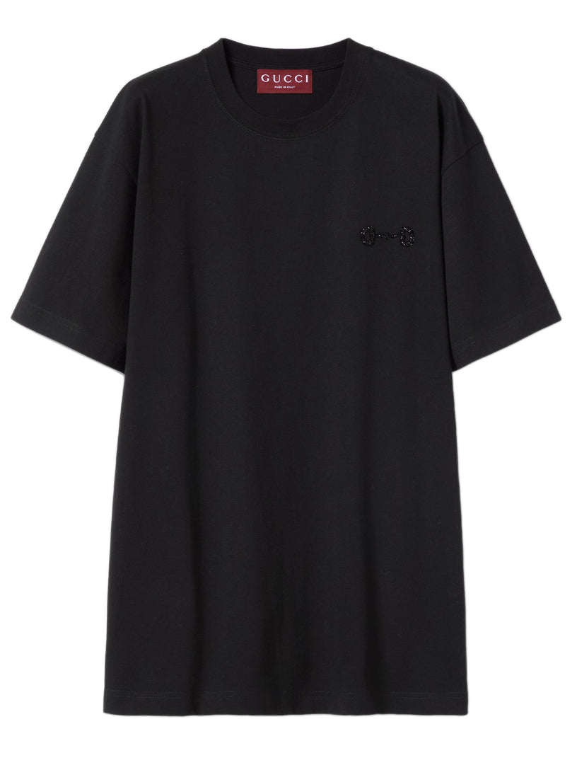 Cotton jersey T-shirt with embroidery