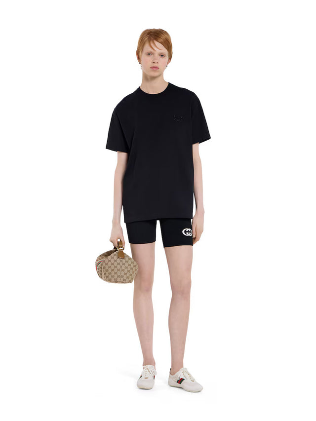 Cotton jersey T-shirt with embroidery