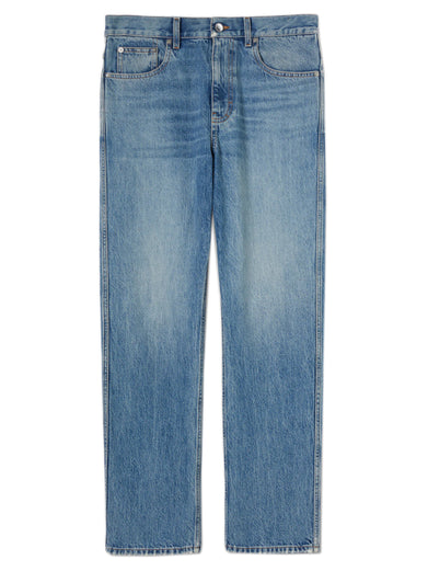 Slim fit cotton denim trousers
