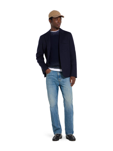 Slim fit cotton denim trousers