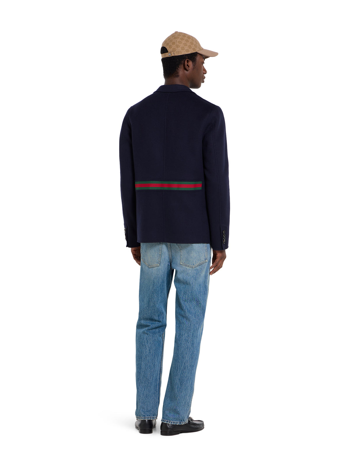Slim fit cotton denim trousers