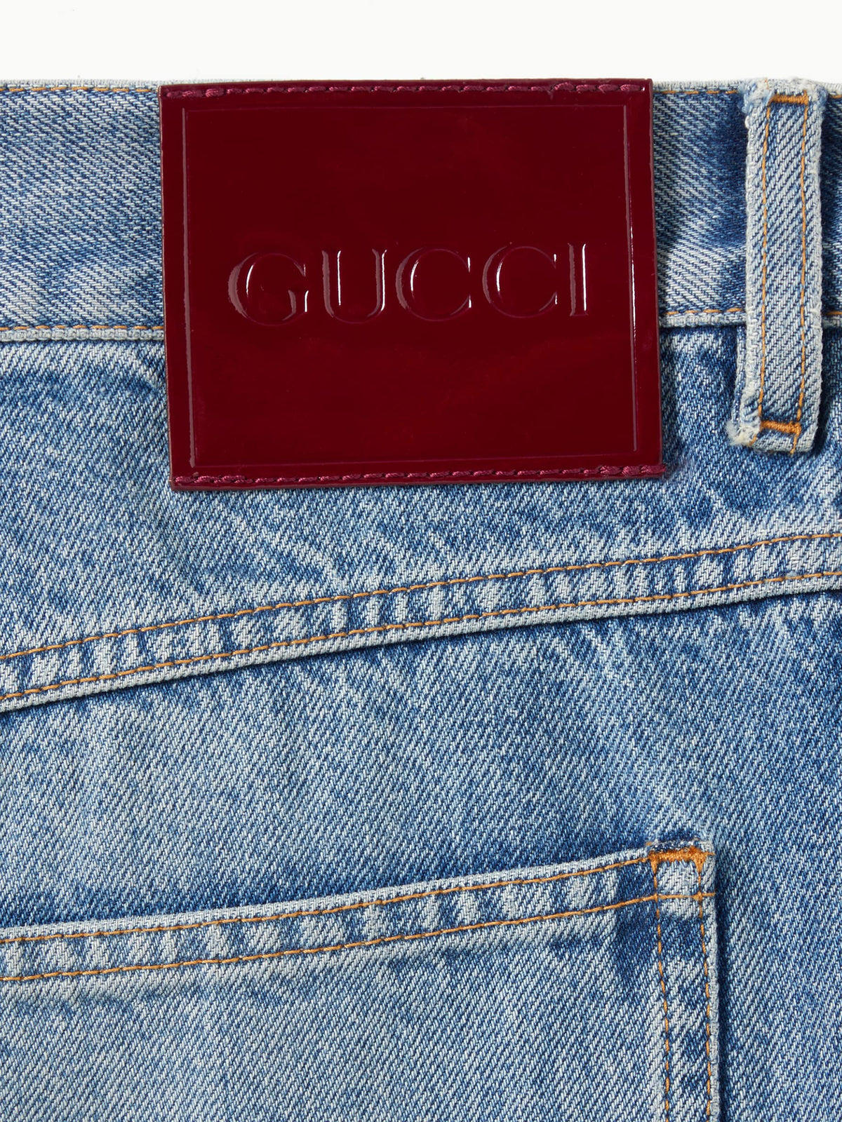 Slim fit cotton denim trousers