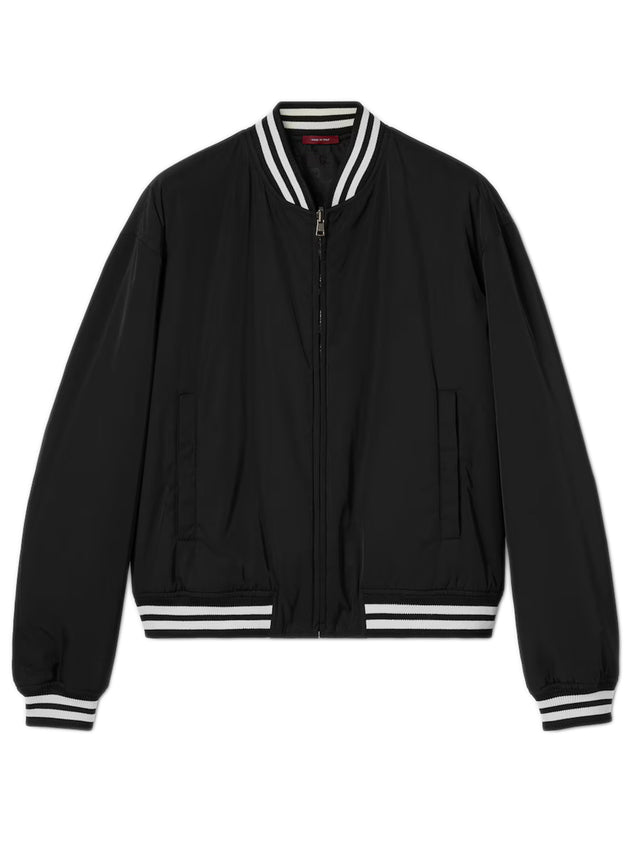 Reversible nylon twill zip jacket