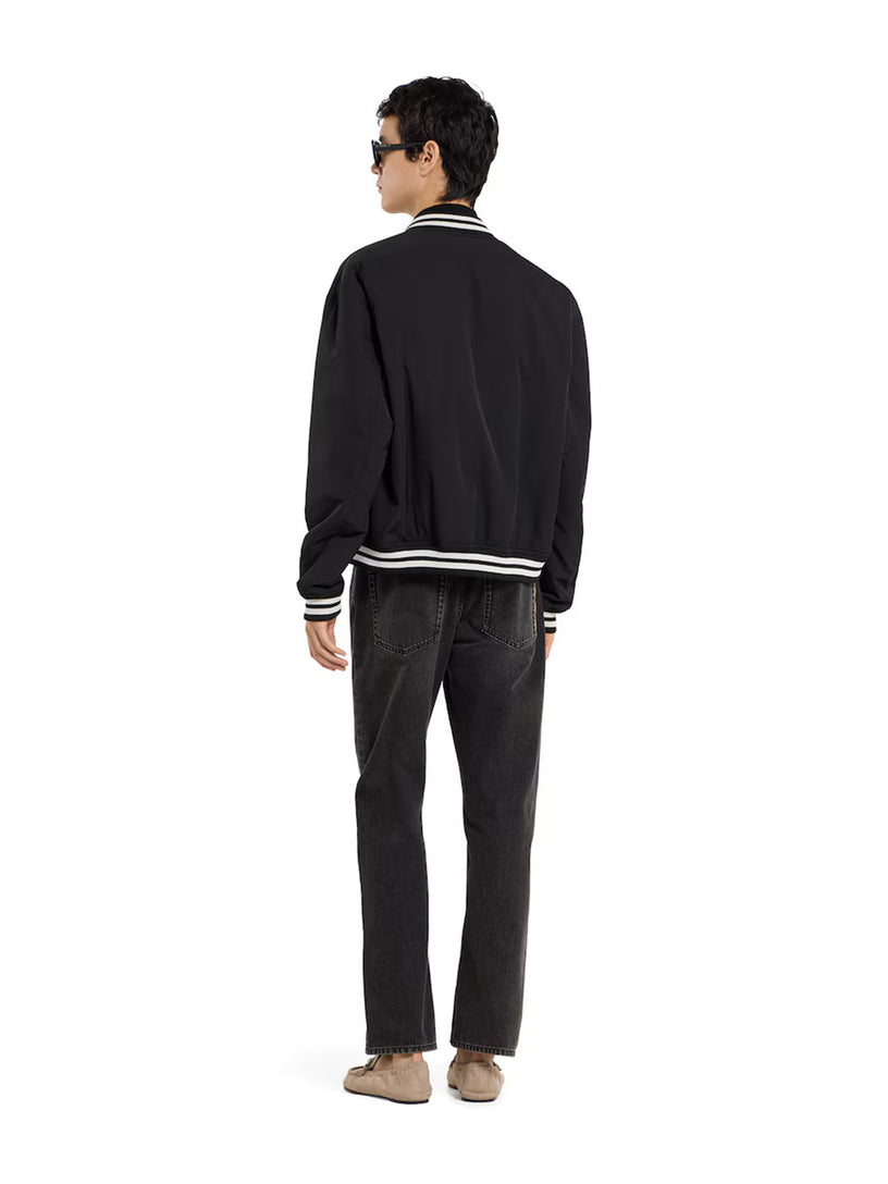 Reversible nylon twill zip jacket