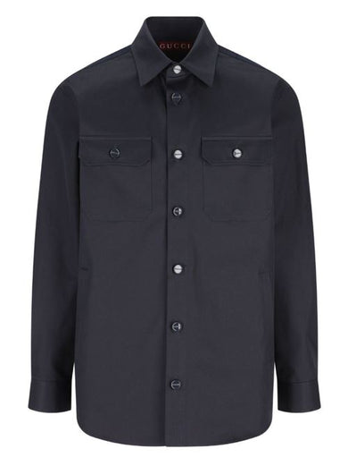 Monogram-button shirt