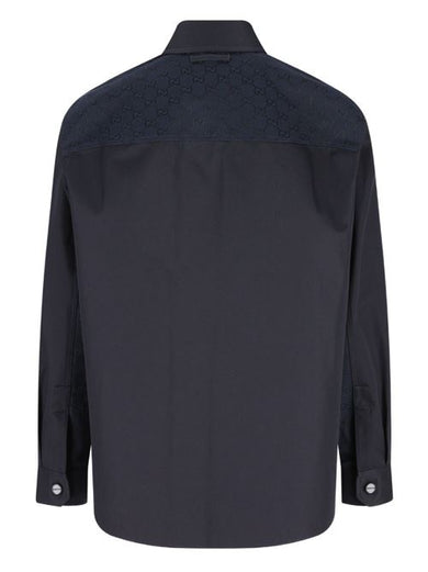 Monogram-button shirt