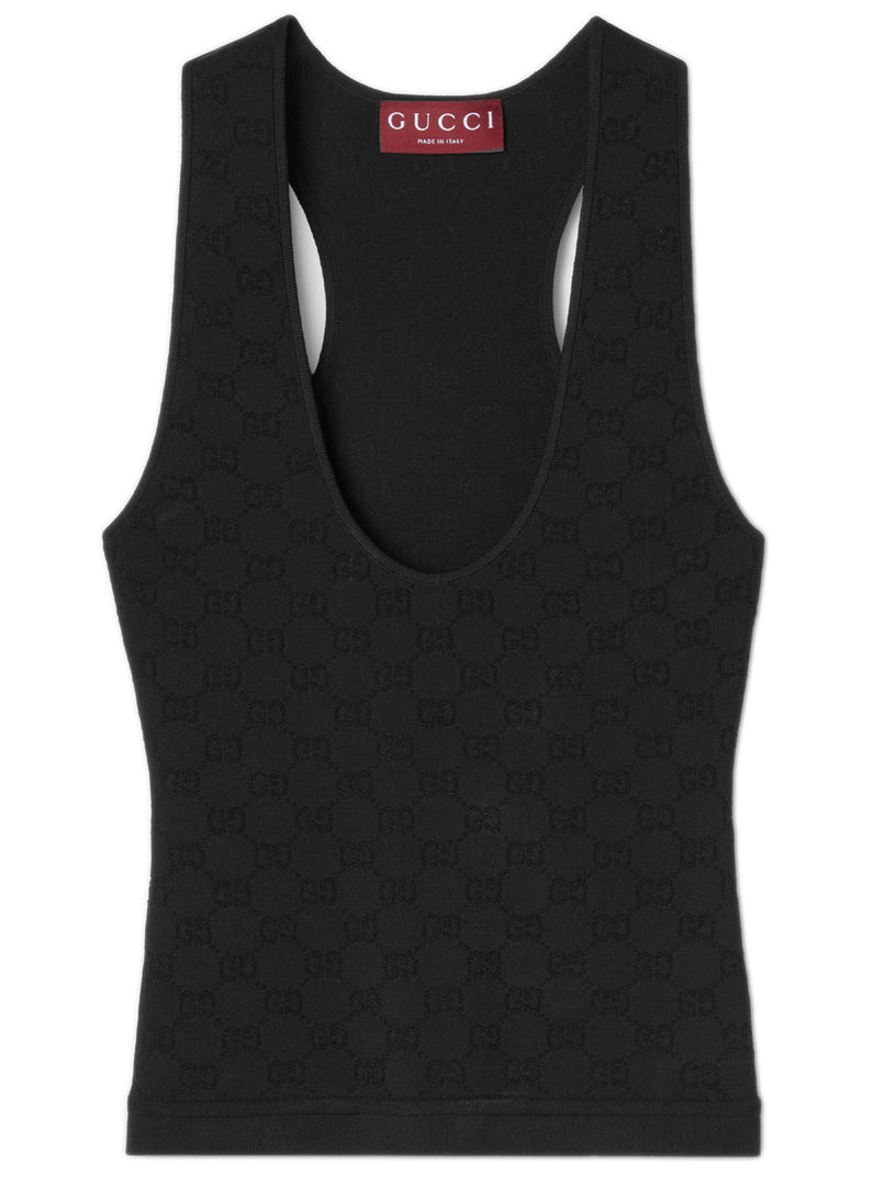 Elastic GG jacquard tank top