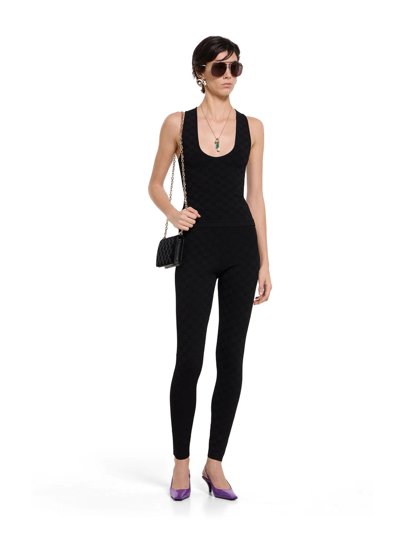 Elastic GG jacquard tank top