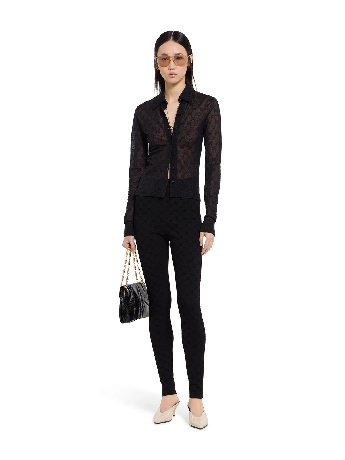 Elastic GG jacquard leggings