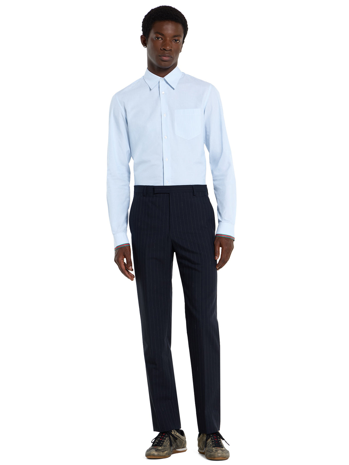Striped cotton shirt with Web