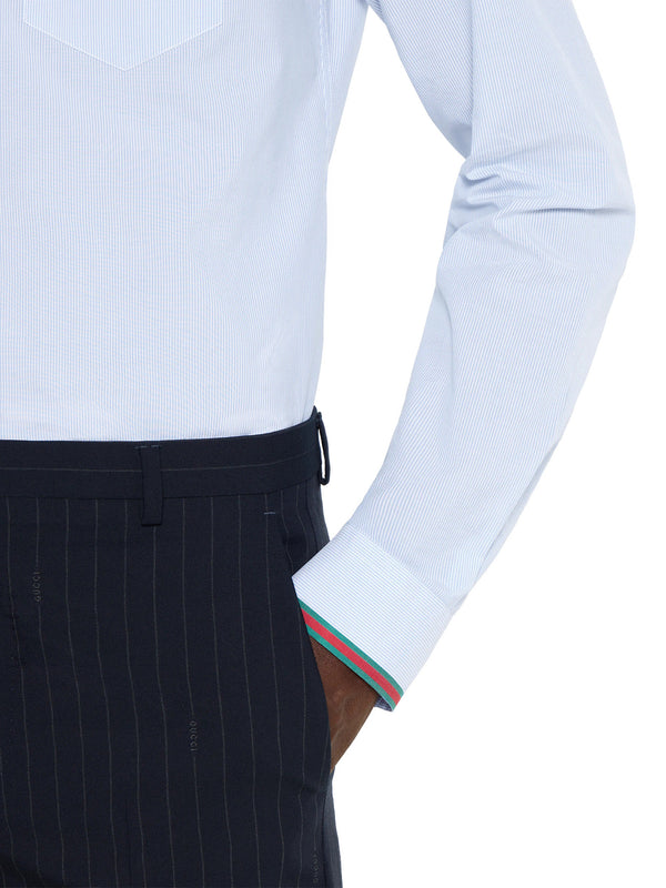 Camicia in cotone a righe con Web