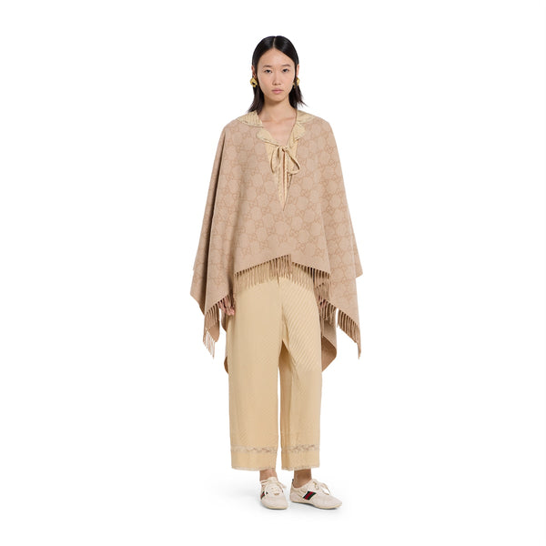 GG cashmere lamé cape