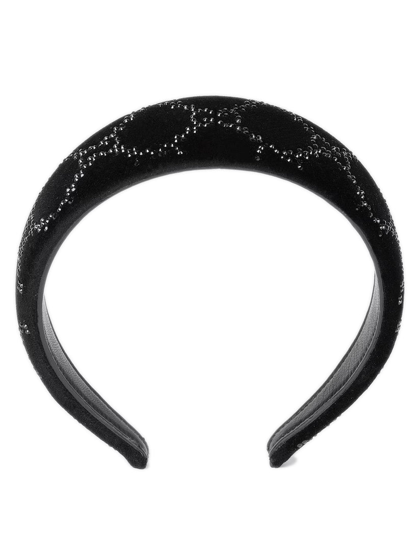 Soft velvet headband with crystals