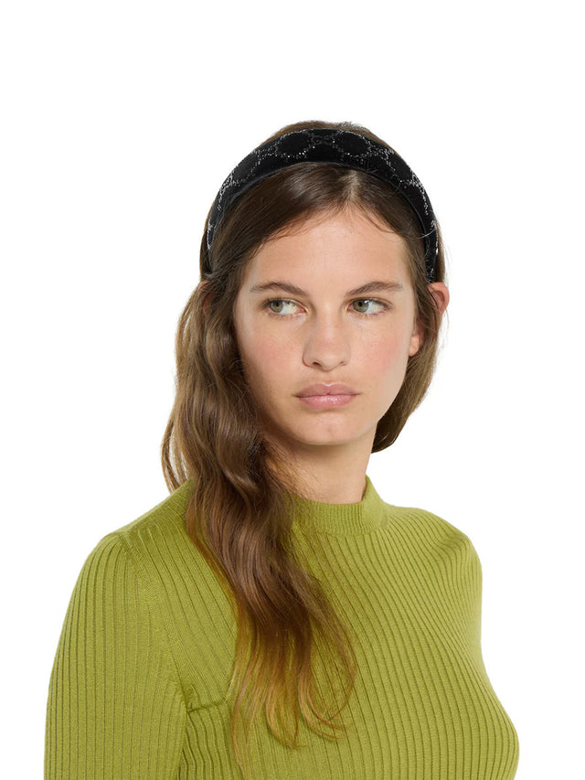 Soft velvet headband with crystals