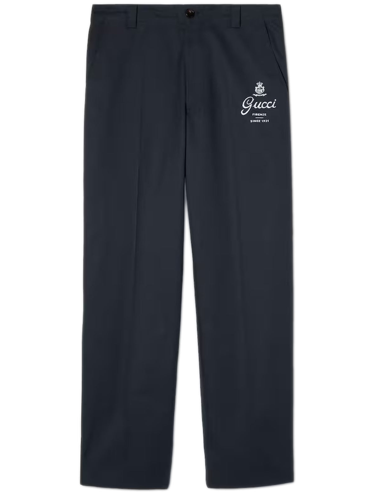 Cotton twill trousers with print