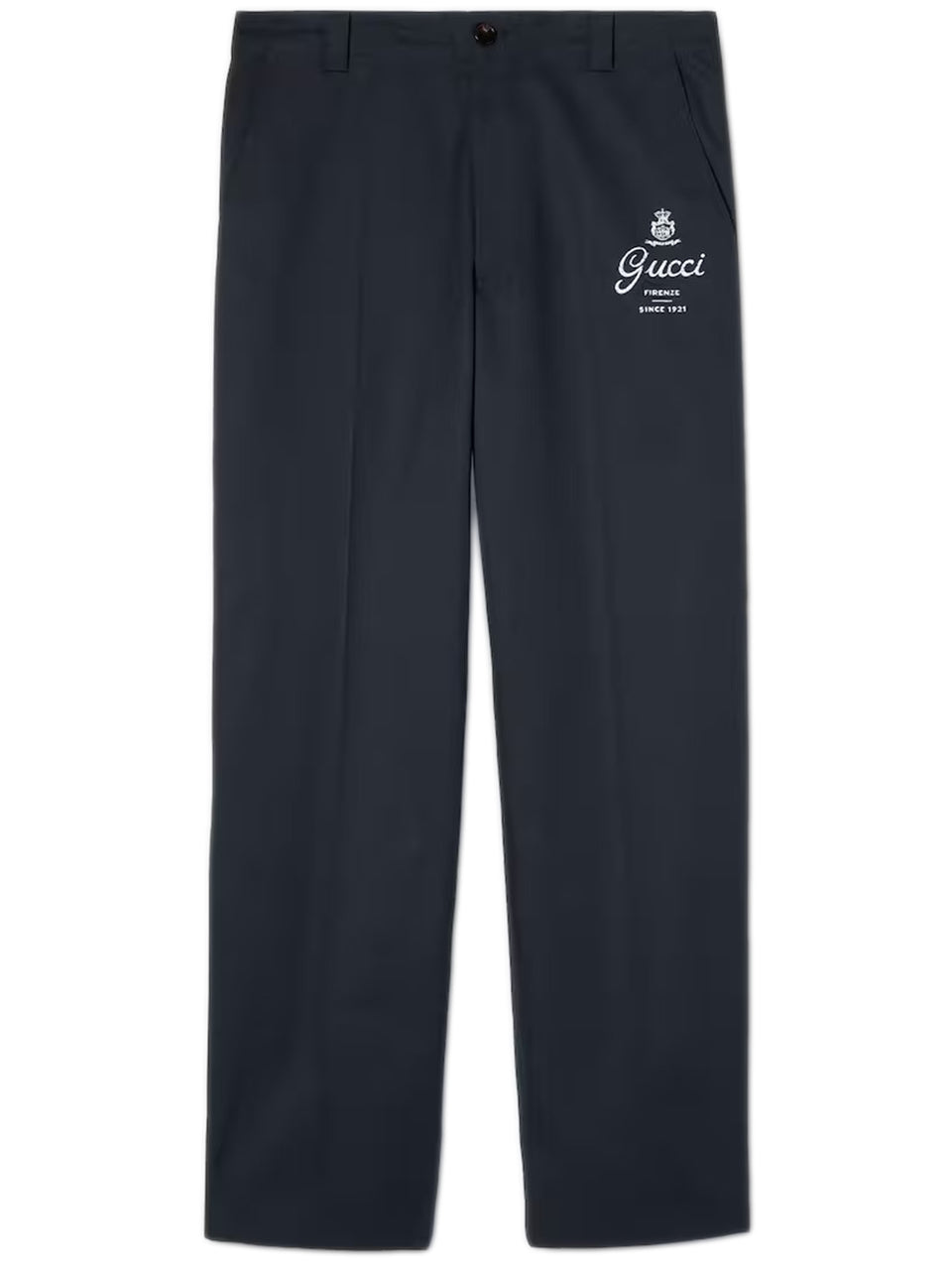 Cotton twill trousers with print