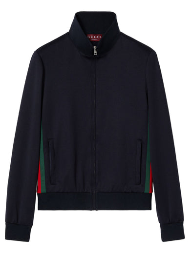 Giacca in jersey tecnico con zip e nastro Web