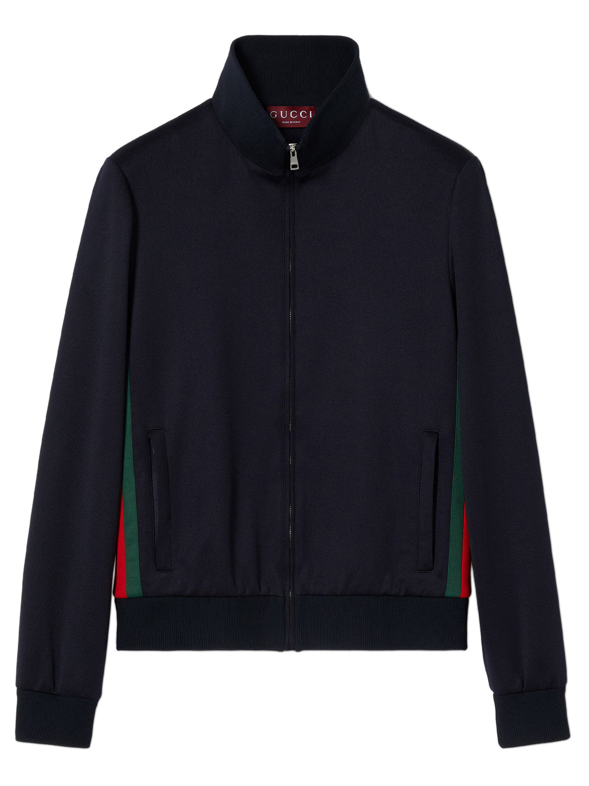 Giacca in jersey tecnico con zip e nastro Web