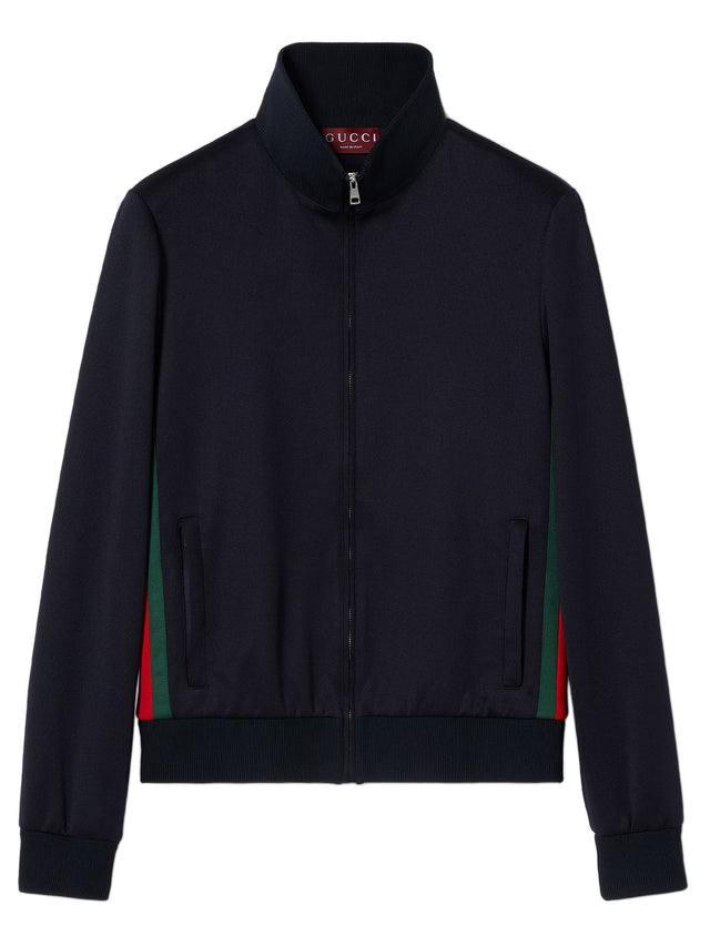 Giacca in jersey tecnico con zip e nastro Web