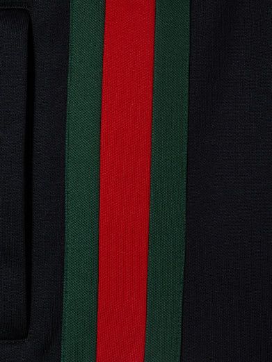 Giacca in jersey tecnico con zip e nastro Web