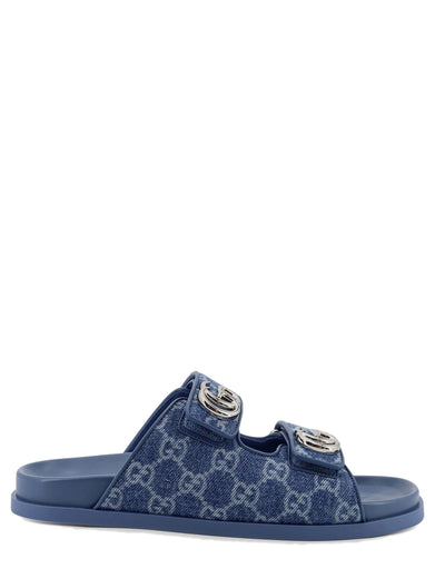 GG denim slide sandals
