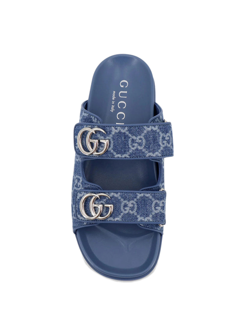 GG denim slide sandals