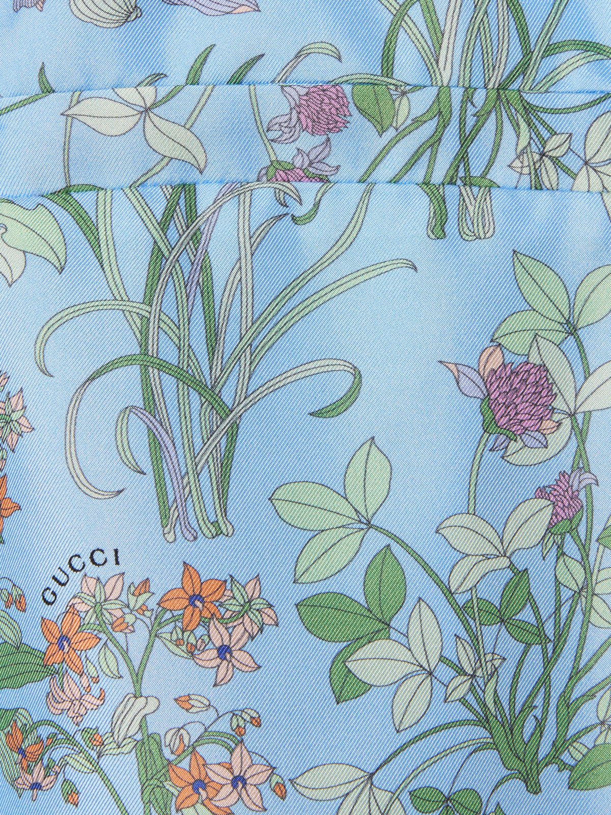 Printed silk twill shorts