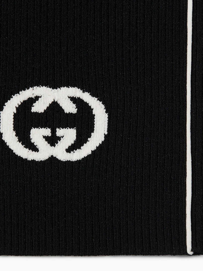 Ribbed shorts with intarsia