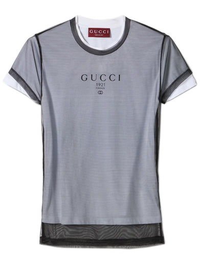 Double layered jersey T-shirt with print
