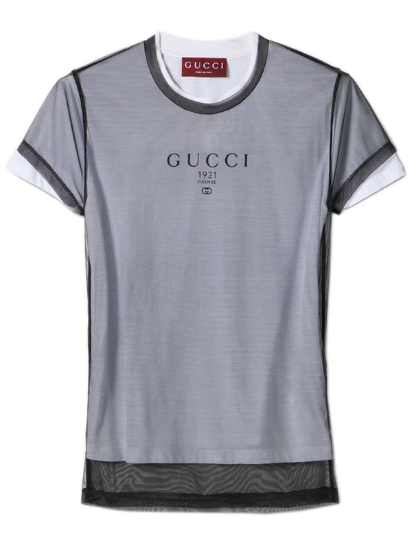 Double layered jersey T-shirt with print