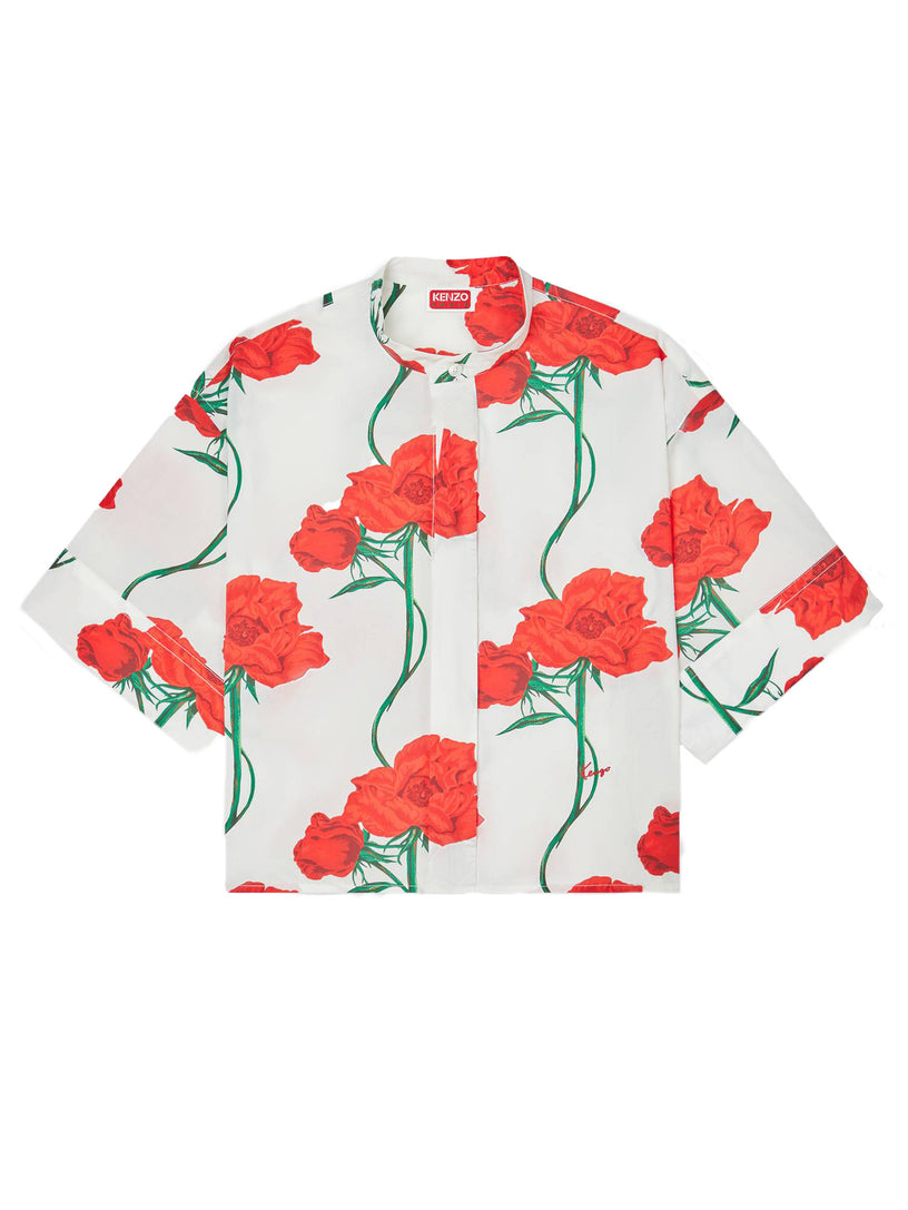 Kenzo Archive Rose short-sleeved cotton poplin shirt